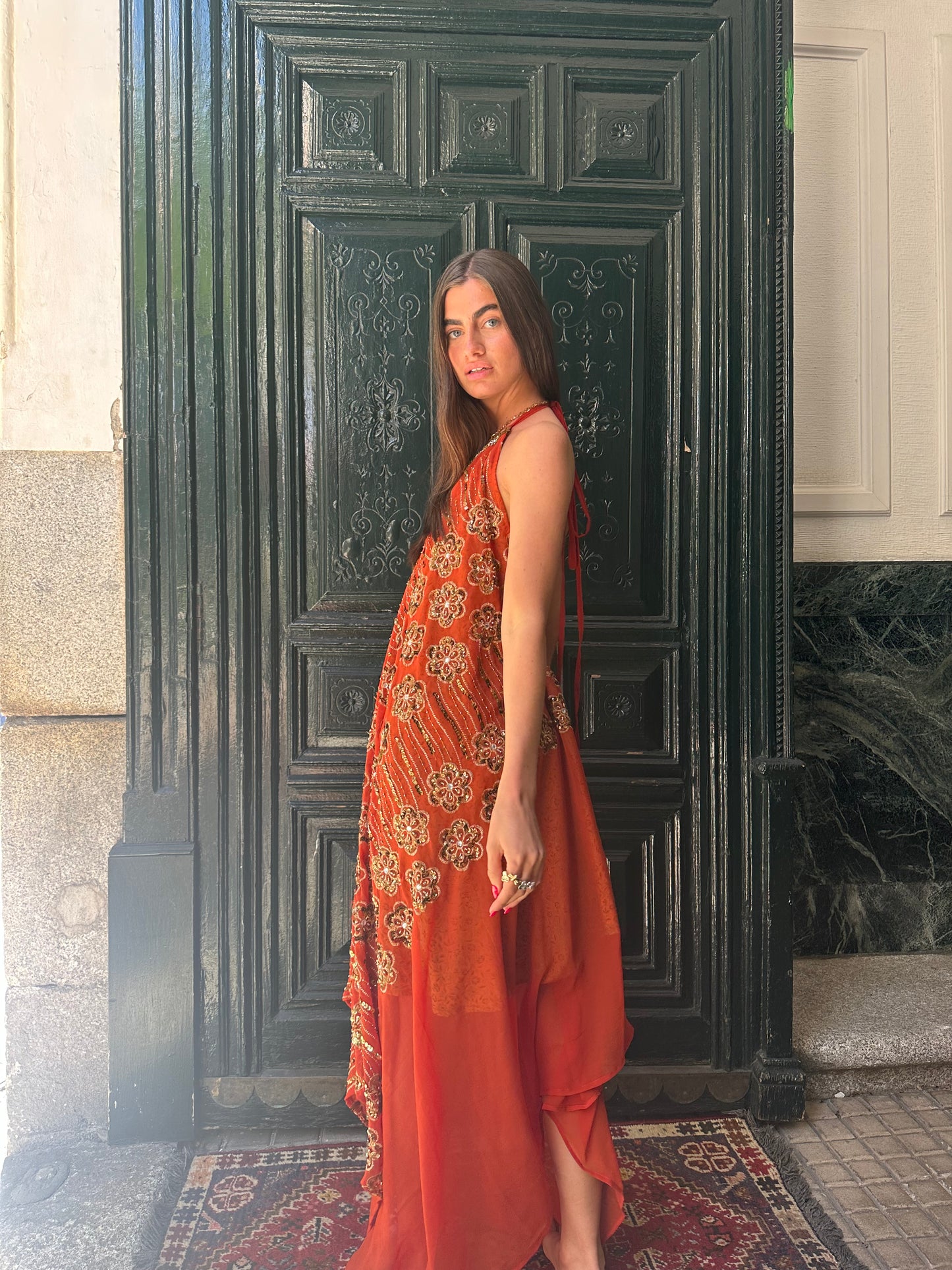 Vestido joya naranja