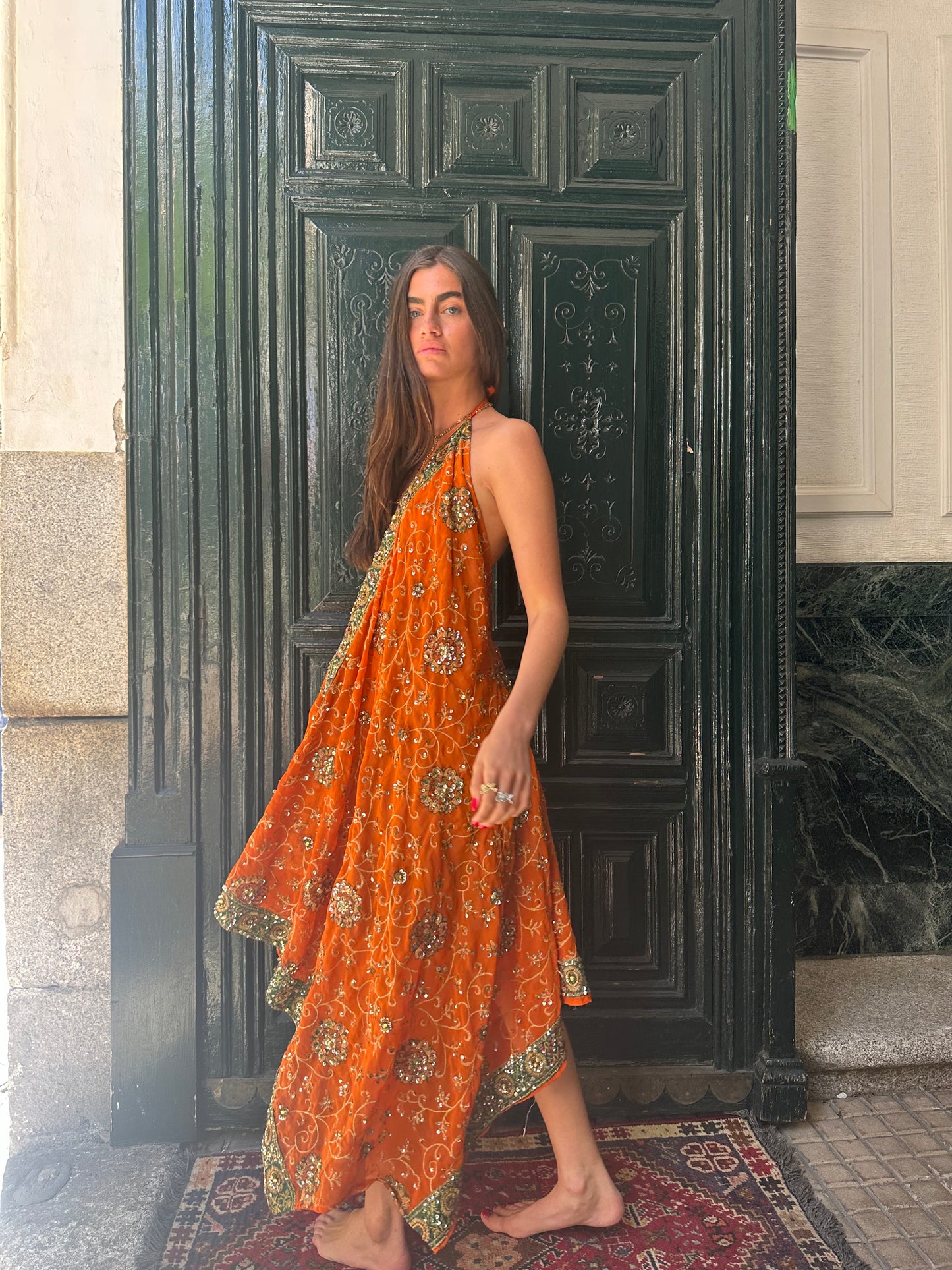 Vestido joya naranja