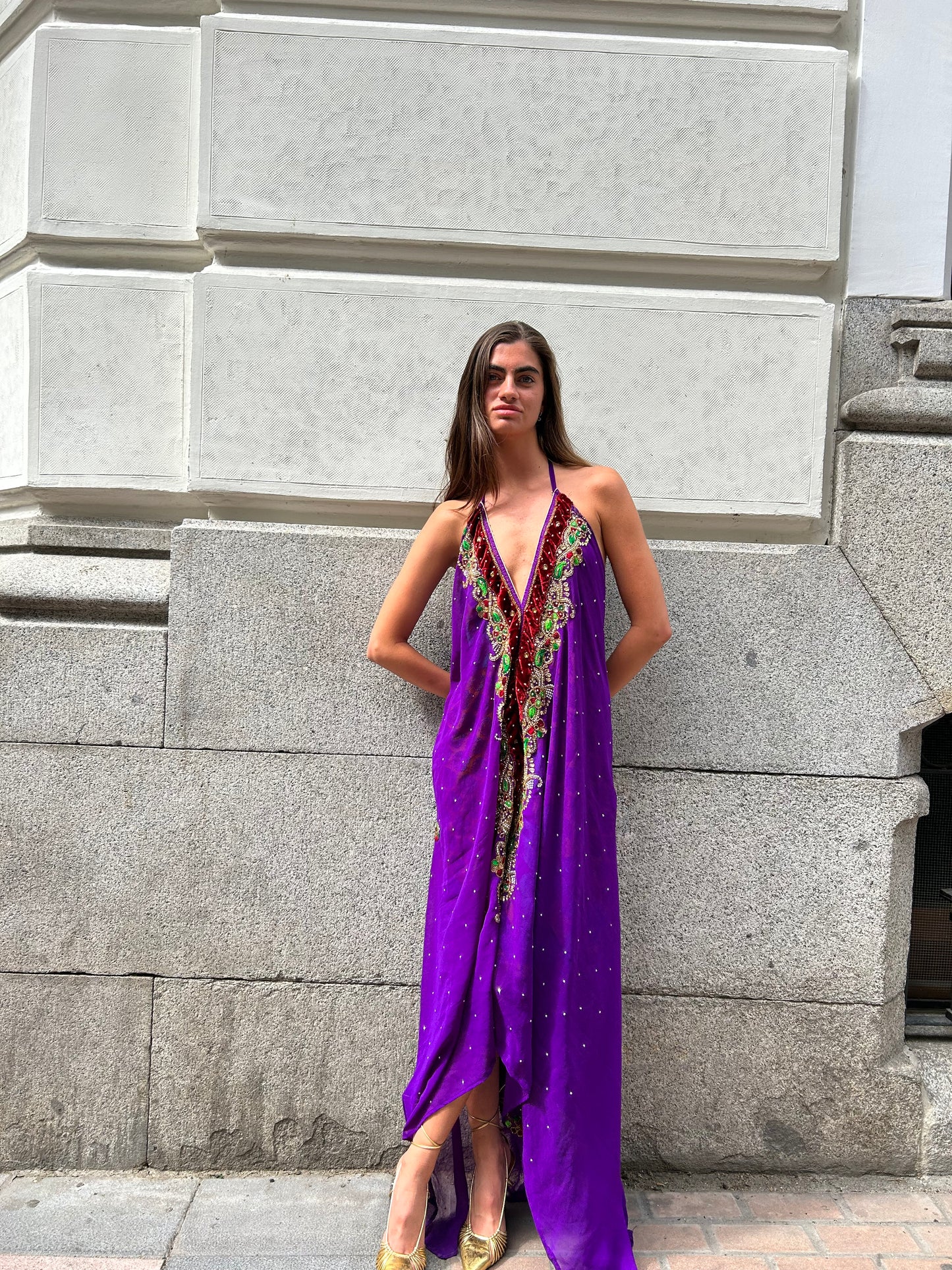 Vestido joya morado