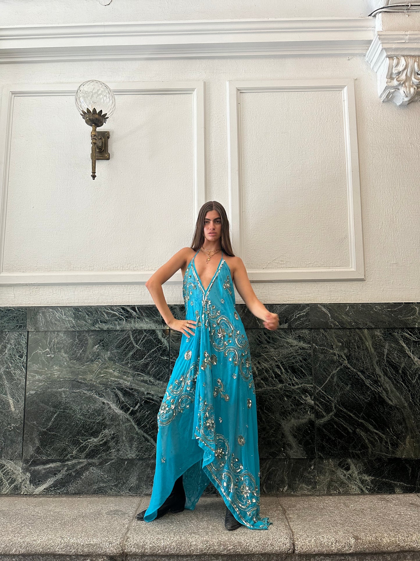 Vestido joya azul