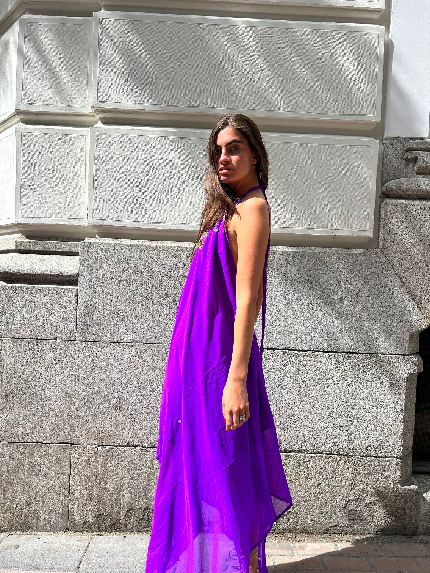 Vestido joya morado