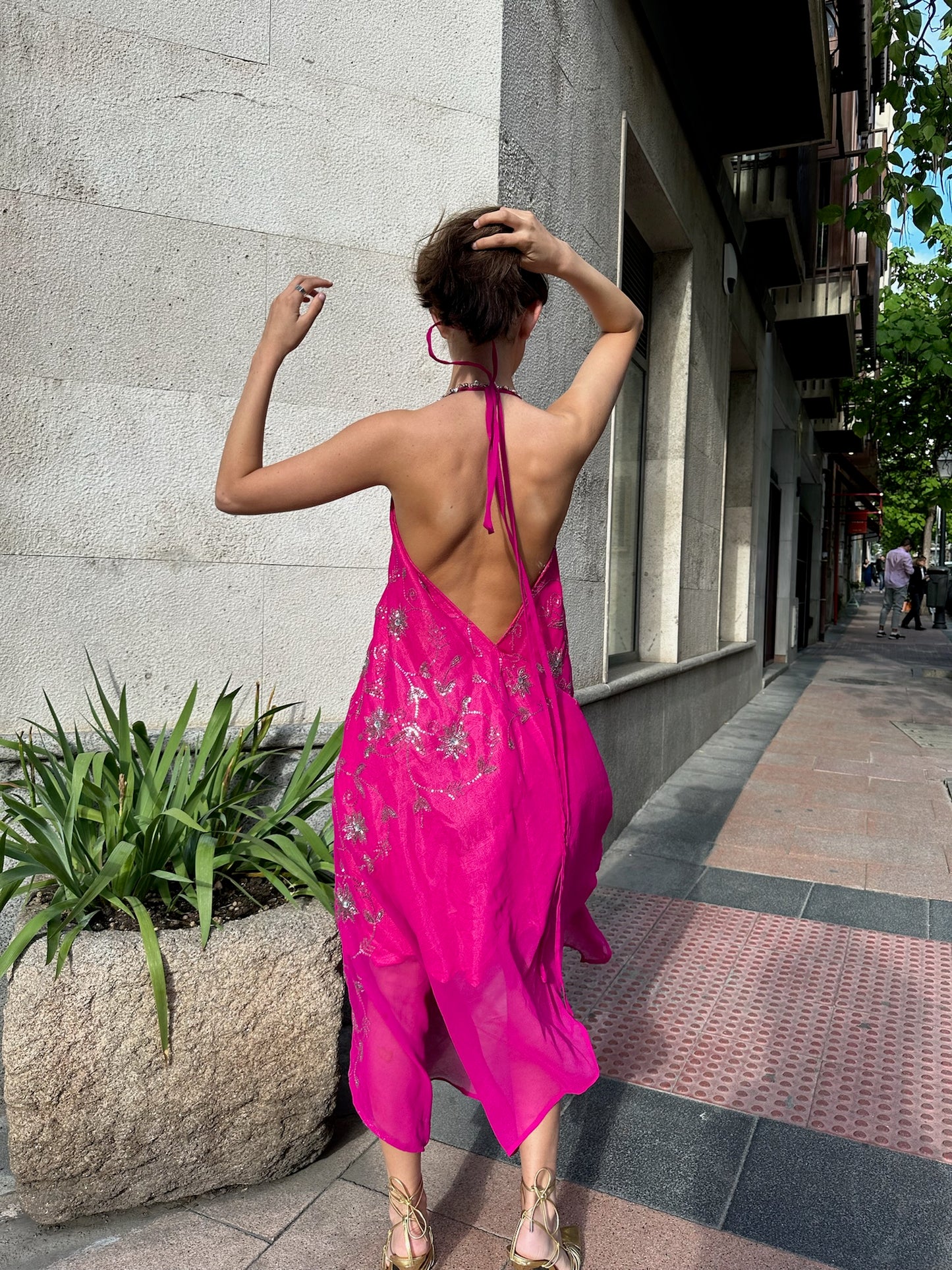 Vestido joya rosa