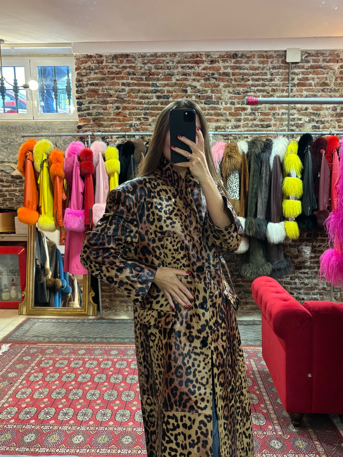 Gabardina PRINT LONG CUIR