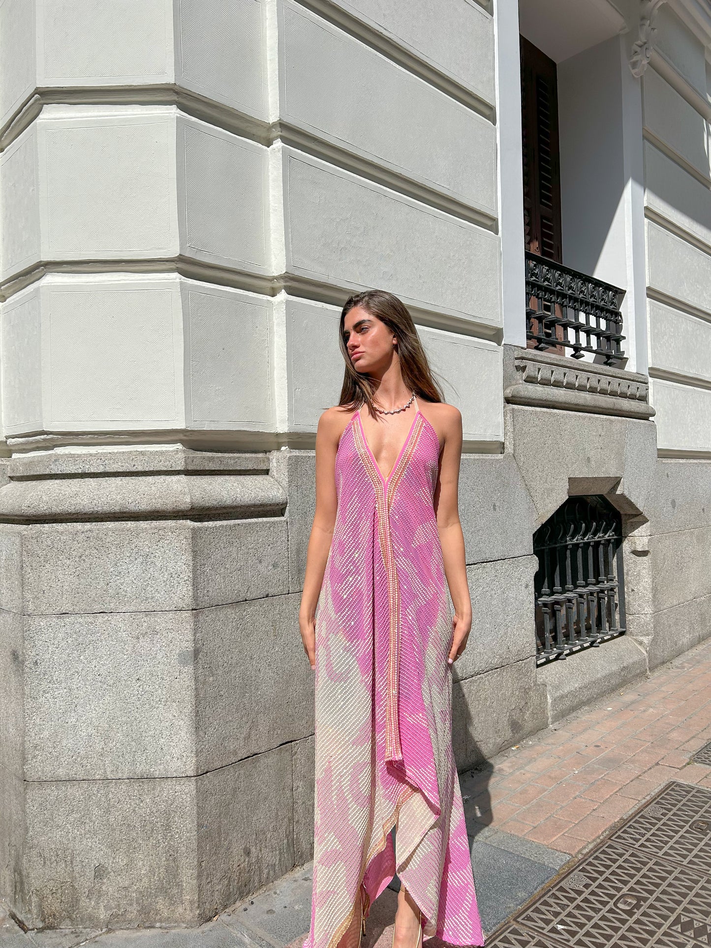 Vestido joya rosa