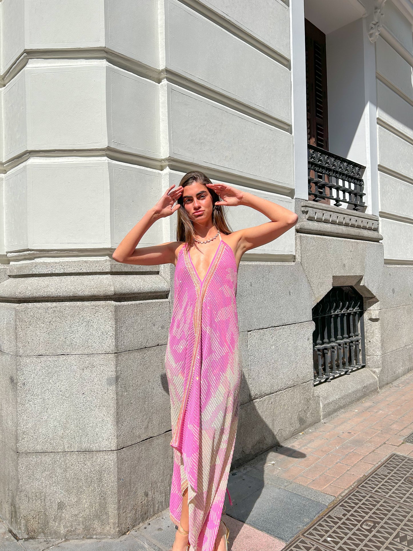 Vestido joya rosa