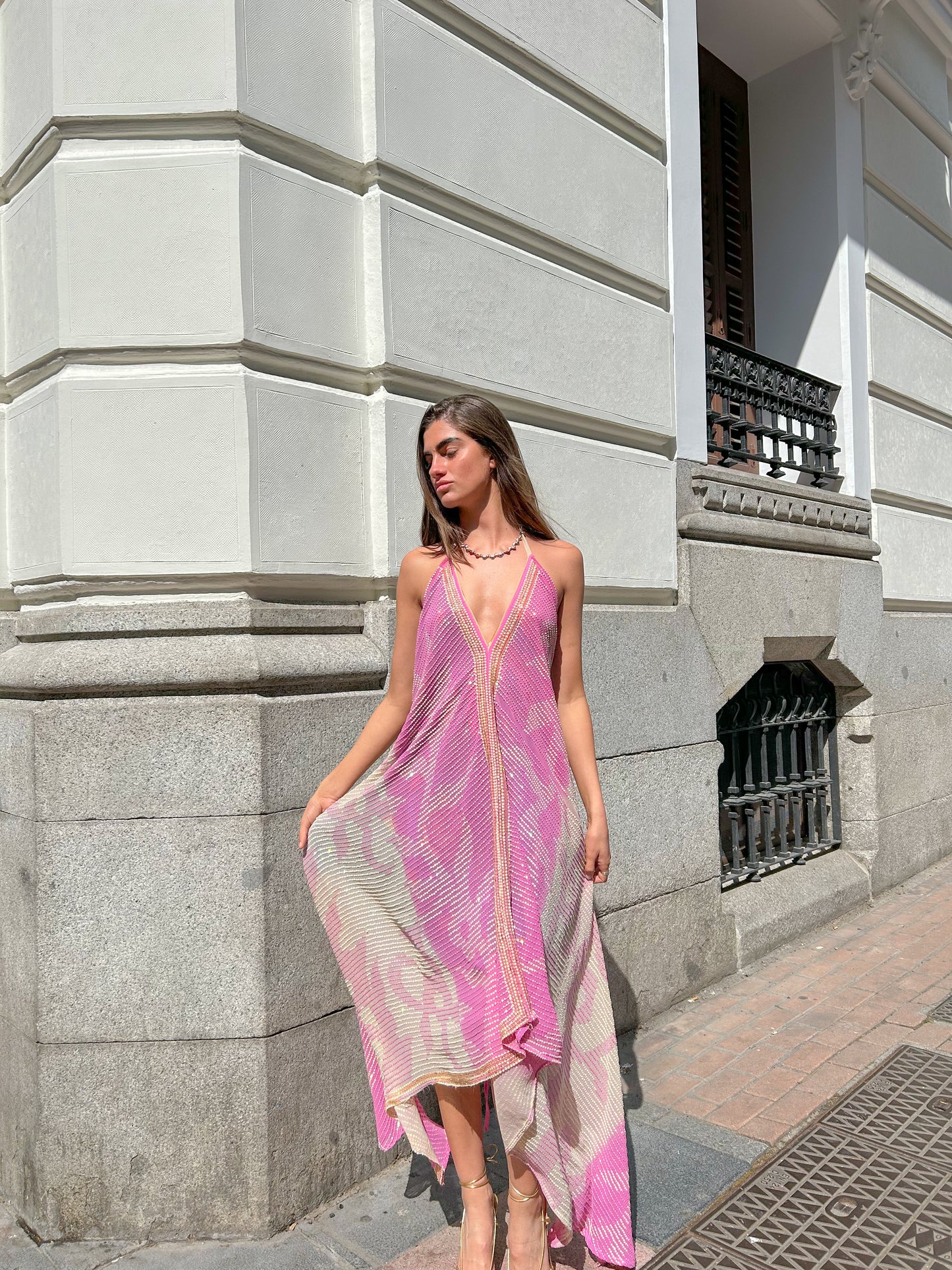 Vestido joya rosa